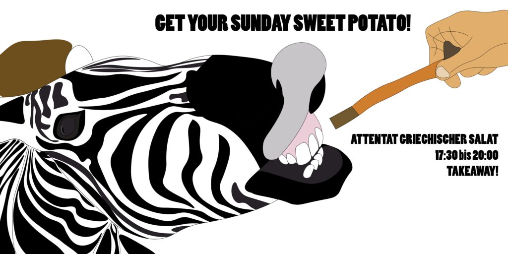 Zebra und sweet potato stick